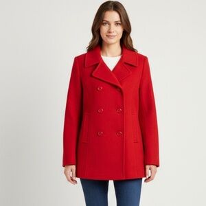 Women's Vintage Y2K Preston & York Red Double-Breasted Coat size 10